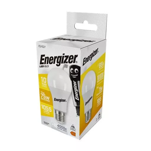 LED izzó, E27, normál gömb, 11,1W (75W), 1055lm, 4000K, ENERGIZER