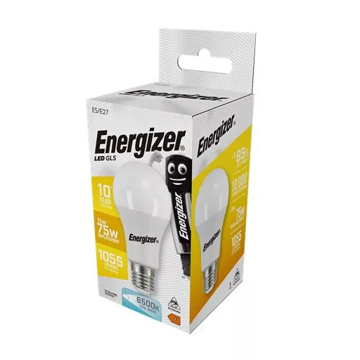 LED izzó, E27, normál gömb, 11,1W (75W), 1055lm, 6500K, ENERGIZER
