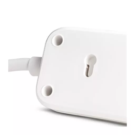 Elosztósor, 4 aljzat, 1,5 m, USB, kapcsolóval, ENTAC, fehér