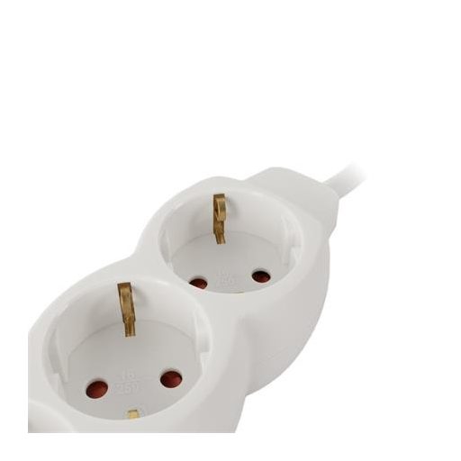 Elosztósor, 5 aljzat, 1,5 m, ENTAC, fehér