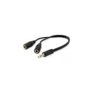 Audio elosztó kábel, 13 cm, 2 bemenet/1 kimenet, EQUIP