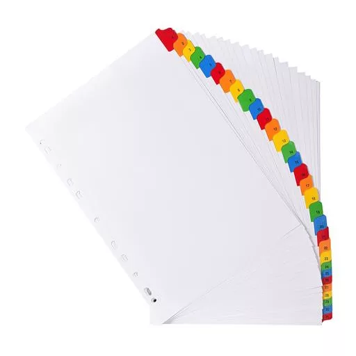 Regiszter, karton, A4, 1-31, EXACOMPTA, fehér