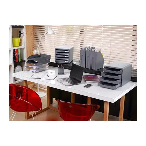 Irattálca, műanyag, A4, EXACOMPTA "Office", áttetsző szürke