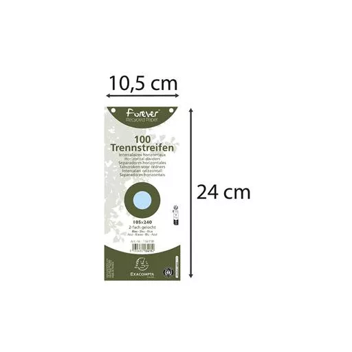 Elválasztó csÍk, karton, 105x240 mm, EXACOMPTA, világoskék