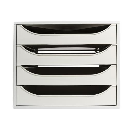 Irattároló, műanyag, 4 fiókos, EXACOMPTA "Ecobox Office", szürke-szürke