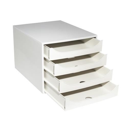 Irattároló, műanyag, 4 fiókos, EXACOMPTA "Ecobox Office", szürke-szürke