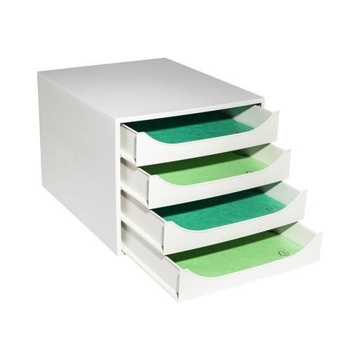 Irattároló, műanyag, 4 fiókos, EXACOMPTA "Ecobox Office", szürke-szürke