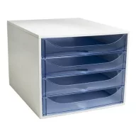   Irattároló, műanyag, 4 fiókos, EXACOMPTA "Ecobox Linicolor", jégkék