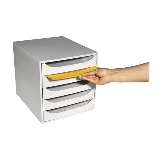 Irattároló, műanyag, 5 fiókos, EXACOMPTA "Ecobox Office", szürke