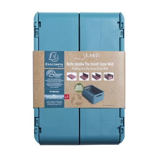 Tárolódoboz, A5+, összecsukható, EXACOMPTA "Skandi", nyugodt kék