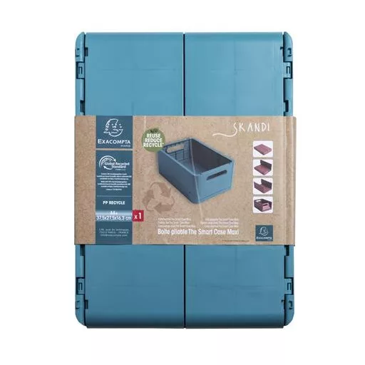 Tárolódoboz, A4+, összecsukható, EXACOMPTA "Skandi", nyugodt kék