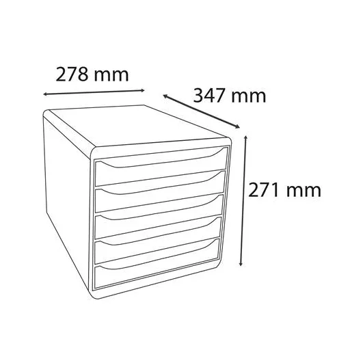 Irattároló, műanyag, 5 fiókos, EXACOMPTA "Big-Box Plus Skandi Iderama"