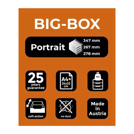 Irattároló, műanyag, 4 fiókos, EXACOMPTA "Big-Box Office", szürke