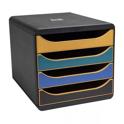 Irattároló, műanyag, 4 fiókos, EXACOMPTA "Big-Box Neo Deco"