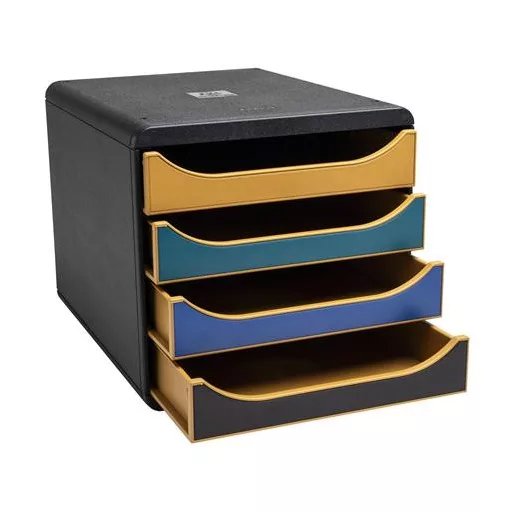 Irattároló, műanyag, 4 fiókos, EXACOMPTA "Big-Box Neo Deco"