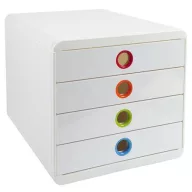   Irattároló, műanyag, 4 fiókos, EXACOMPTA "Pop-Box", fehér