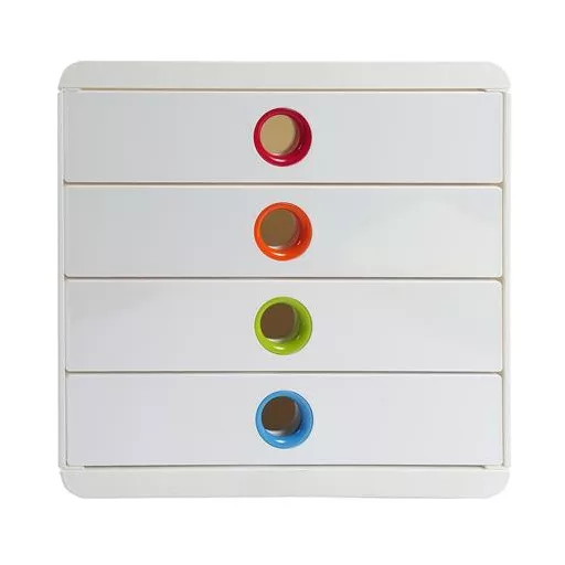 Irattároló, műanyag, 4 fiókos, EXACOMPTA "Pop-Box", fehér