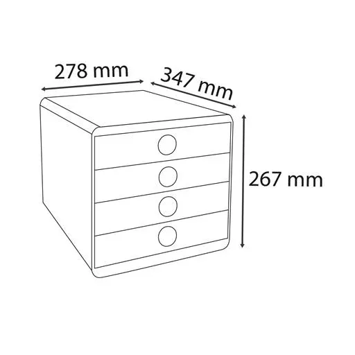 Irattároló, műanyag, 4 fiókos, EXACOMPTA "Pop-Box", fehér