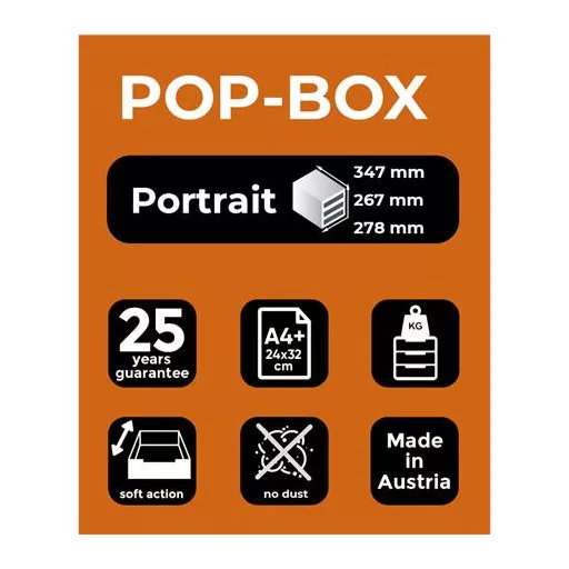 Irattároló, műanyag, 4 fiókos, EXACOMPTA "Pop-Box", fehér