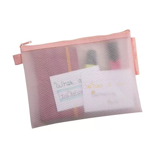 Rendszerező tasak, cipzáras, hálós, A5, EXACOMPTA "Chromaline Pastel", vegyes színek