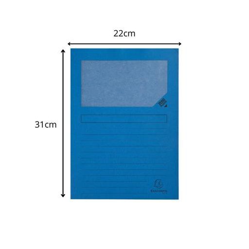 Mappa, ablakos, karton, EXACOMPTA "Forever®", fényes kék