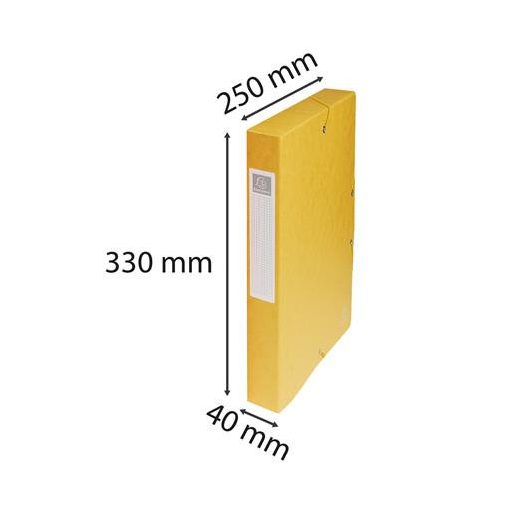 Gumis mappa, karton, A4, 40 mm, EXACOMPTA, sárga