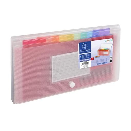 Harmonikamappa, 260x140 mm, PP, 7 rekeszes, EXACOMPTA