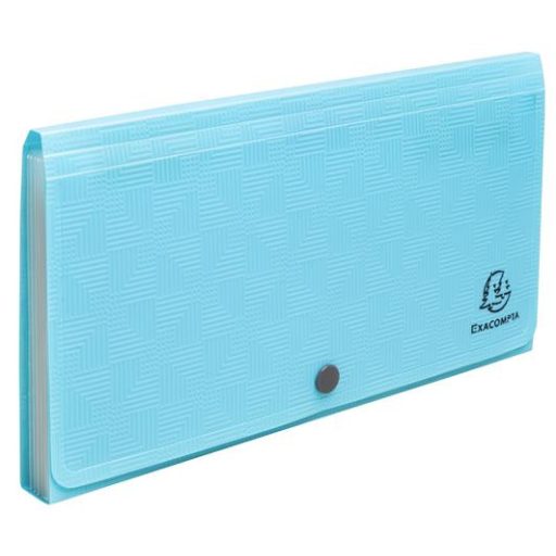 Harmonikamappa, 260x140 mm, PP, 7 rekeszes, EXACOMPTA "Pop'NCo", ciánkék