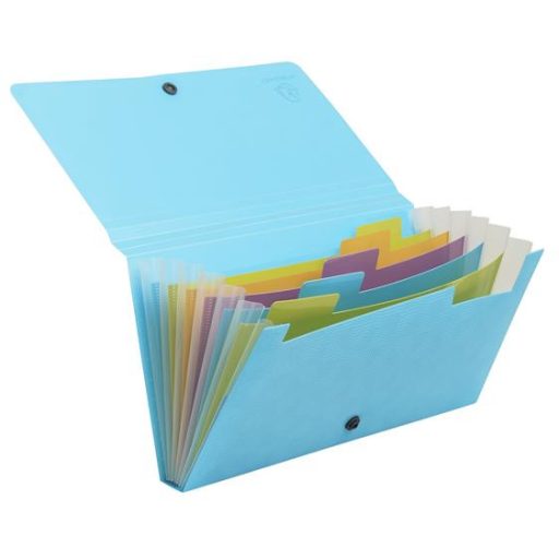 Harmonikamappa, 260x140 mm, PP, 7 rekeszes, EXACOMPTA "Pop'NCo", ciánkék