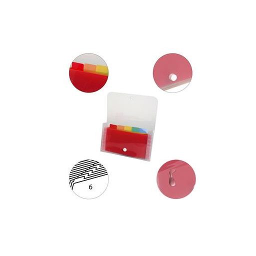 Harmonikamappa, 180x110 mm, PP, 6 rekeszes, EXACOMPTA