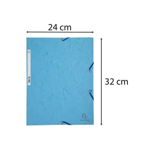 Gumis mappa, prespán, A4, EXACOMPTA, türkiz