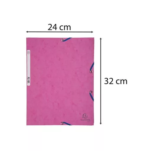 Gumis mappa, prespán, A4, EXACOMPTA, rózsaszín