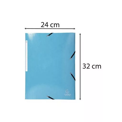 Gumis, mappa, karton, A4, EXACOMPTA "Iderama", világoskék