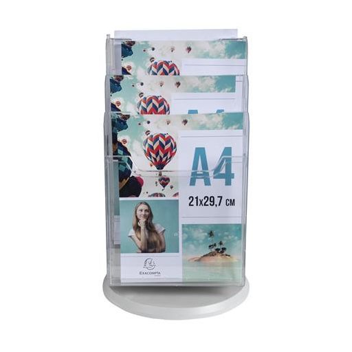 Katalógustartó, asztali, A4, álló, 6 rekeszes, EXACOMPTA, áttetsző