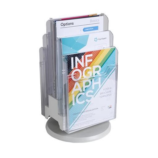 Katalógustartó, asztali, A4, álló, 6 rekeszes, EXACOMPTA, áttetsző