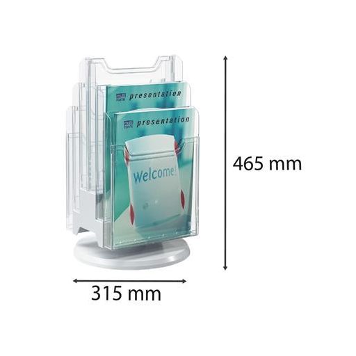 Katalógustartó, asztali, A4, álló, 6 rekeszes, EXACOMPTA, áttetsző