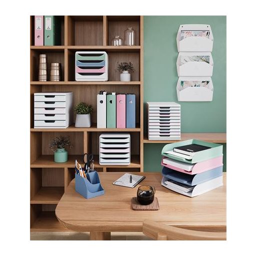 Fali rendszerező, 1 rekeszes, fekvő, 38,2x28,9x7,2 cm, EXACOMPTA "Autentik", fehér