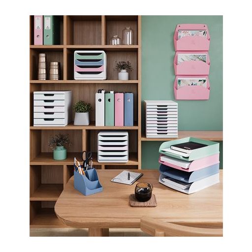 Fali rendszerező, 1 rekeszes, fekvő, 38,2x28,9x7,2 cm, EXACOMPTA "Autentik", rózsaszín