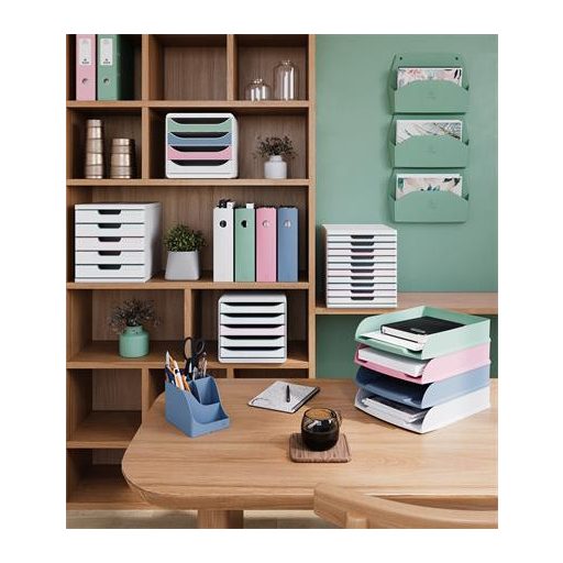 Fali rendszerező, 1 rekeszes, fekvő, 38,2x28,9x7,2 cm, EXACOMPTA "Autentik", zsályazöld