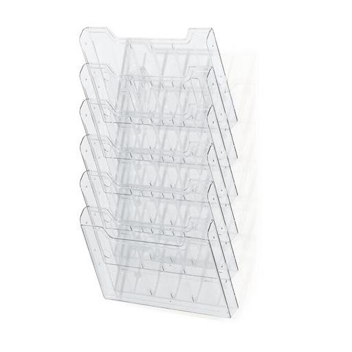 Katalógustartó, fali, A4, fekvő, 6 rekeszes, EXACOMPTA "Office", áttetsző