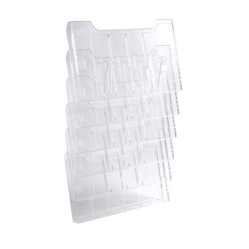 Katalógustartó, fali, A4, fekvő, 6 rekeszes, EXACOMPTA "Office", áttetsző