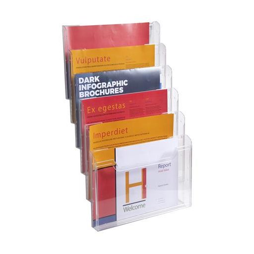 Katalógustartó, fali, A4, fekvő, 6 rekeszes, EXACOMPTA "Office", áttetsző