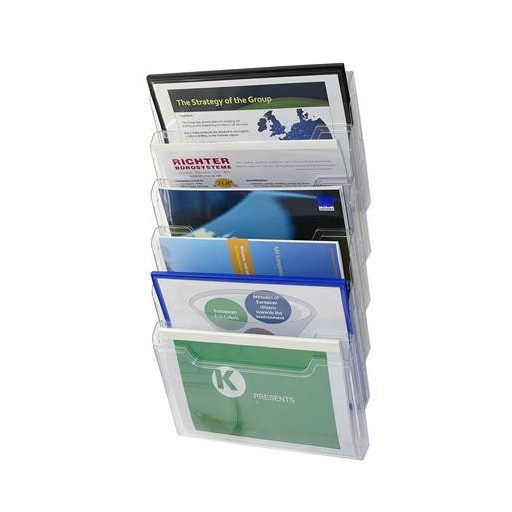 Katalógustartó, fali, A4, fekvő, 6 rekeszes, EXACOMPTA "Office", áttetsző