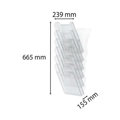 Katalógustartó, fali, A4, álló, 6 rekeszes, EXACOMPTA "Office", áttetsző