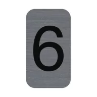   Információs tábla, öntapadó, 2,5x4,4 cm, alumíniumhatású, EXACOMPTA, 6-os