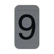   Információs tábla, öntapadó, 2,5x4,4 cm, alumíniumhatású, EXACOMPTA, 9-es