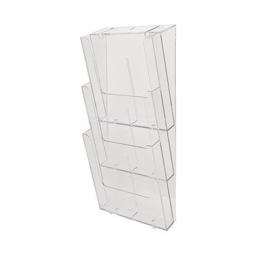 Katalógustartó, fali, A4, álló, 3 rekeszes, EXACOMPTA "Office", áttetsző