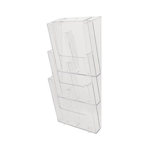 Katalógustartó, fali, A4, álló, 3 rekeszes, EXACOMPTA "Office", áttetsző