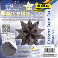   Bascetta csillag készlet, 14,5x14,5 cm, 90 g, 32 lap, FOLIA, barna-indiai álom