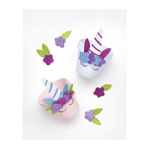 Moosgumi, öntapadó, csillámos, 20x29 cm, 5 lap, FOLIA "Magic", 5 különböző szín